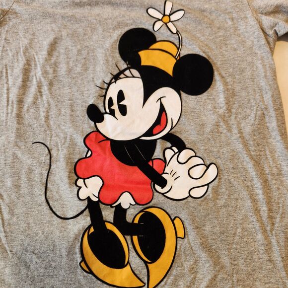 Disney Minnie Mouse Graphic Short Sleeve Gray T-Shirt XL - Picture 2 of 4